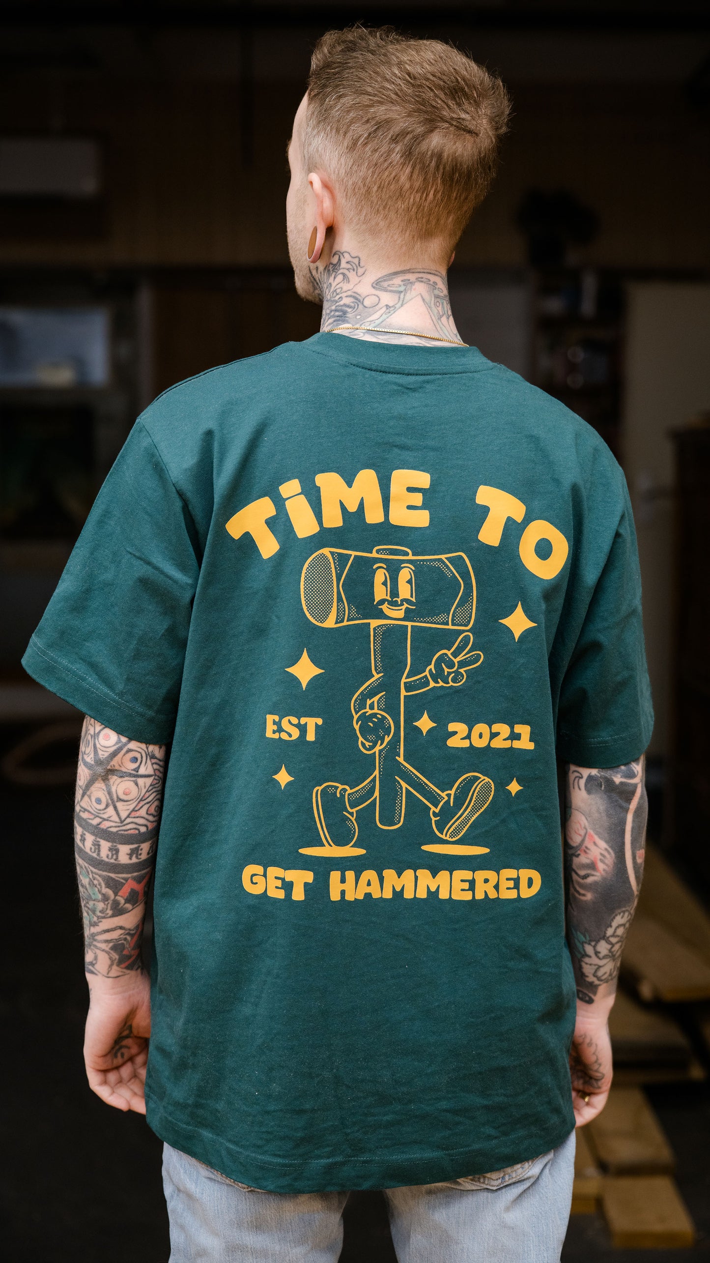 Get Hammered Yellow  - Oversized T-Shirt