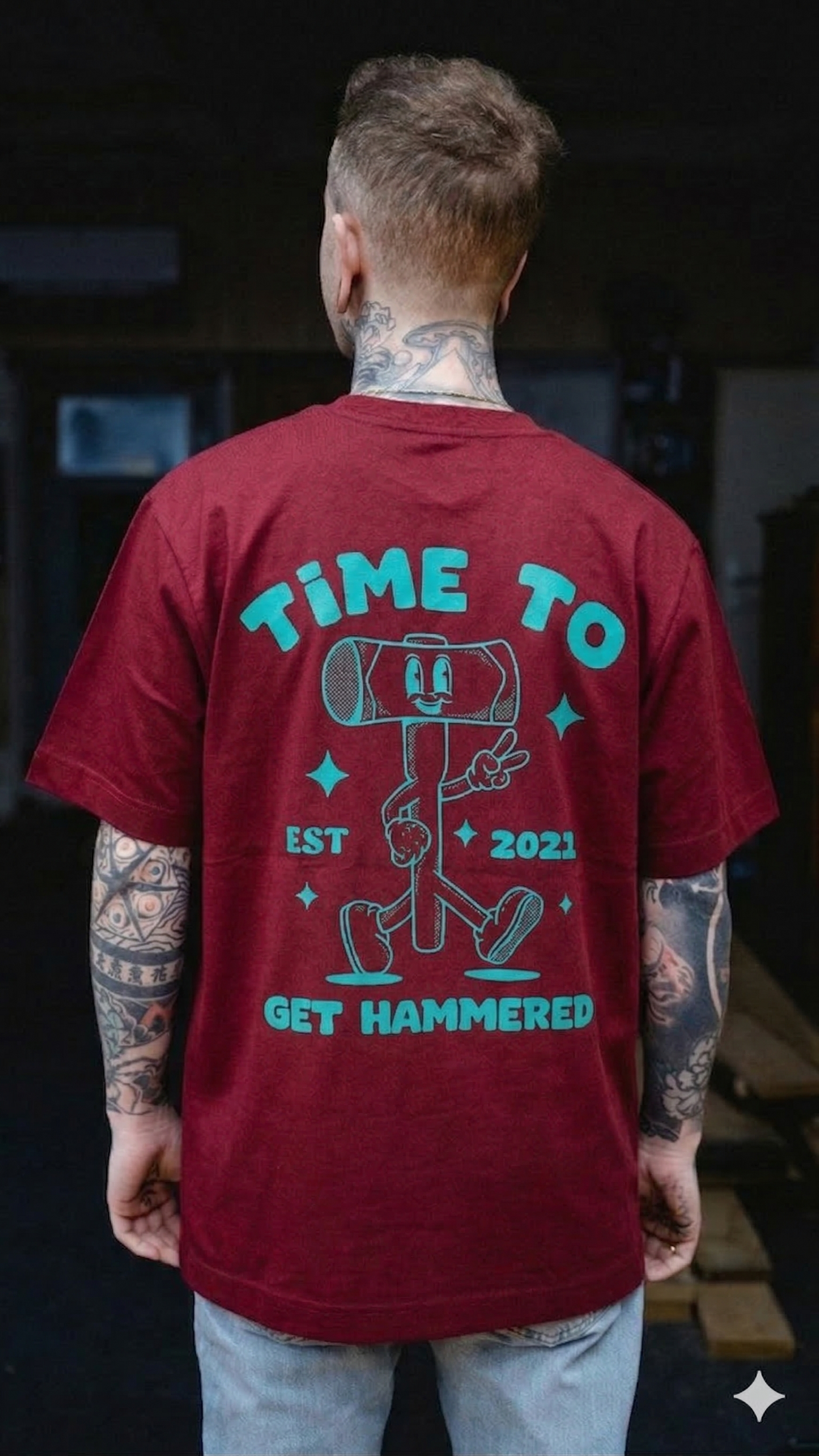 Get Hammered Green - Oversized T-Shirt